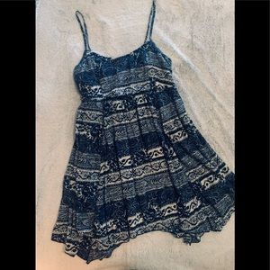 AEO ~ Very Cute Mini Dress ~ Blue & White Stripe Pattern ~ Slight Scarf hem!